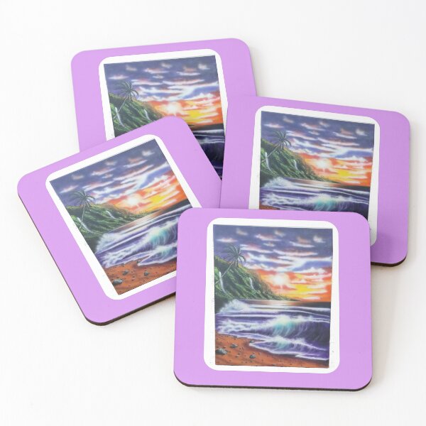 Artikelvorschau, North Shore Hawaiian Sunset - Flieder (helllila) Grenze entworfen und verkauft von 743Designs.