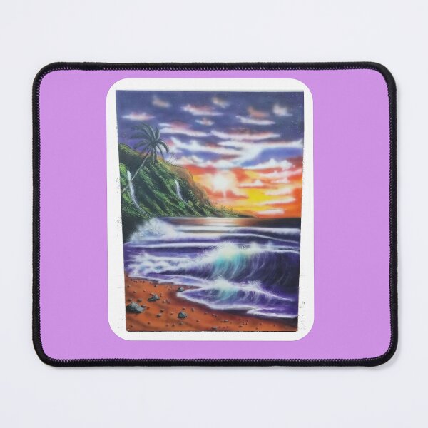 Artikelvorschau, North Shore Hawaiian Sunset - Flieder (helllila) Grenze entworfen und verkauft von 743Designs.