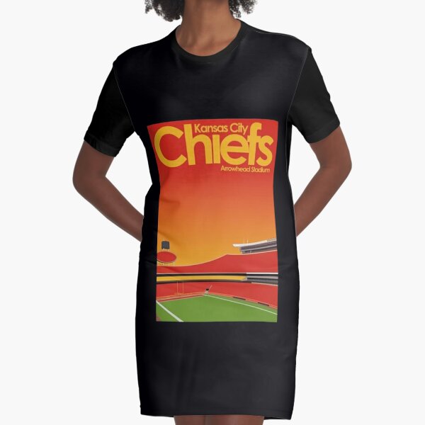 Kansas City Chiefs Women's Short Sleeve Dress Summer Beach Crew Neck  Sundress