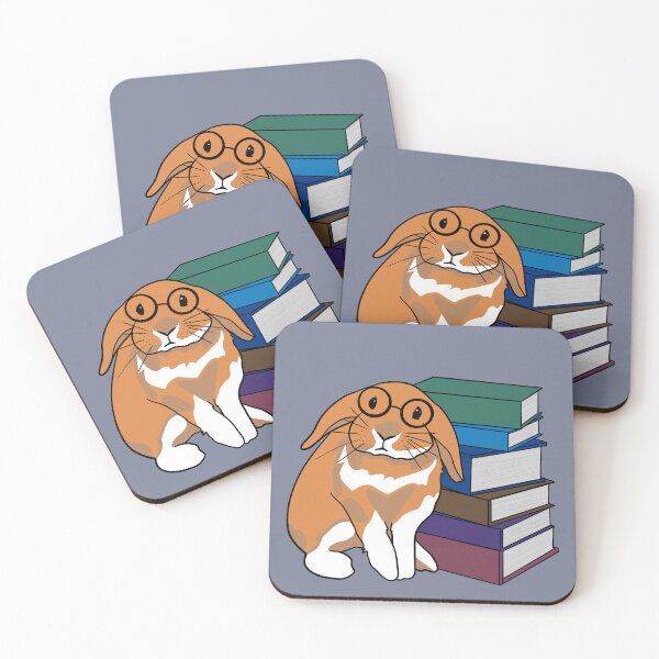 Item preview, Nerdy Bunny | Rabbit with Glasses | Book Lovers designed and sold by bashfulbunnies.