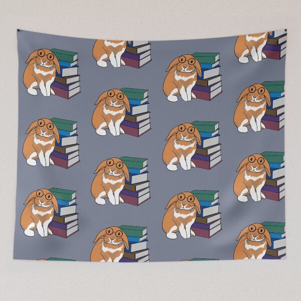 Item preview, Nerdy Bunny | Rabbit with Glasses | Book Lovers designed and sold by bashfulbunnies.