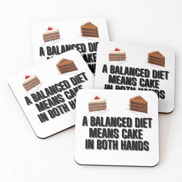 Item preview, Anti-Diet : A balanced diet means cake in both hands funny cute kitchen chocolate heart cherry designed and sold by PixelPizzazz.