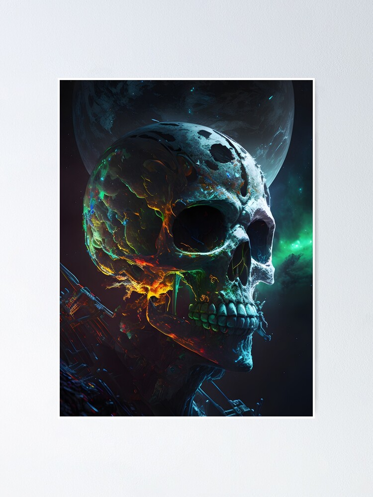 アート・デザイン・音楽 Apocalypse Beauty Horror ContemporaryArt Skull Planet Horror Fantasy Illustration Zombie in Space