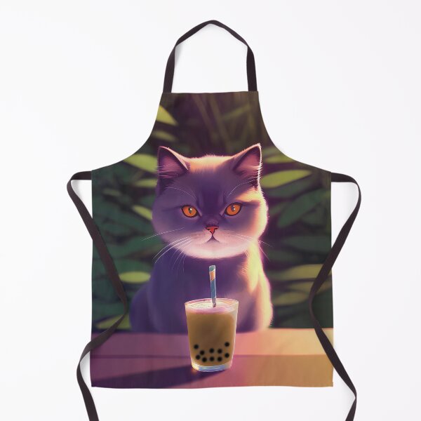 Item preview, Persian Exotic Shorthair Cat with boba bubble tea designed and sold by akwl-design.