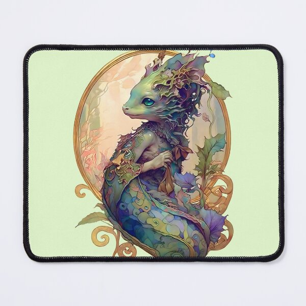 Item preview, Art Nouveau Fantasy Anthropomorphic Seahorse designed and sold by entwithanaxe.