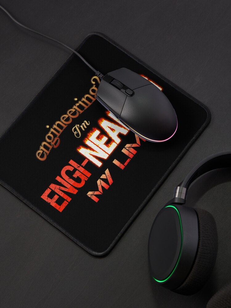 Thumbnail 4 of 5, Mouse Pad, Engineering? I'm Engi-nearing My Limit Engineer Pun designed and sold by snazzyseagull.