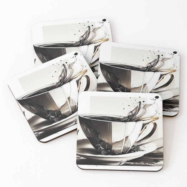 Item preview, Modern abstract cup of coffee designed and sold by artefacta.