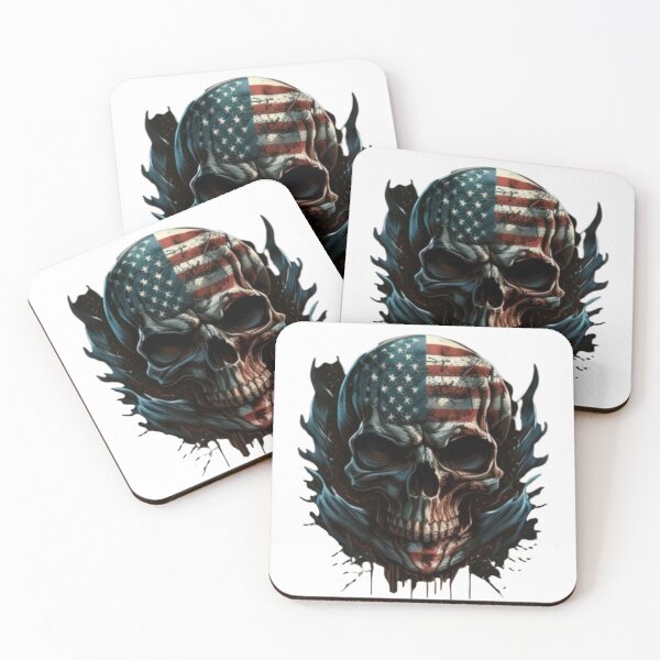 Item preview, USA FLAG IN SKULL designed and sold by Benin Store ®.