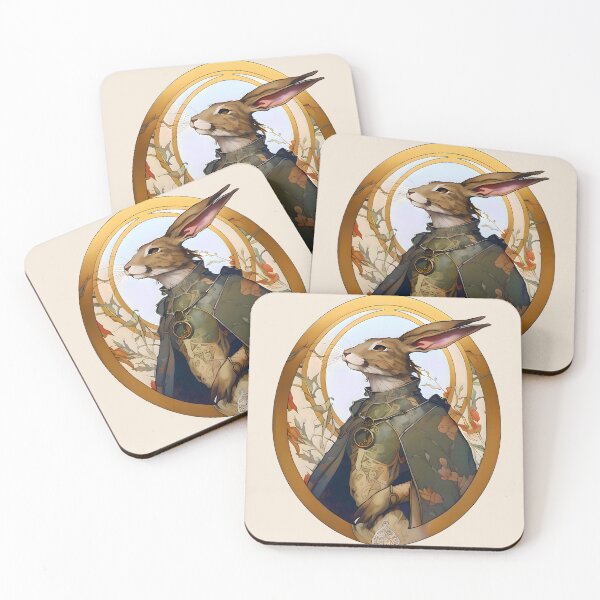 Item preview, Art Nouveau Anthropomorphic Hare With A Cape designed and sold by entwithanaxe.