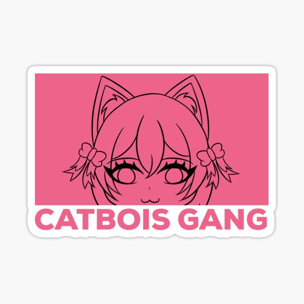 Catbois Gang Felix looking at you (pink) Sticker