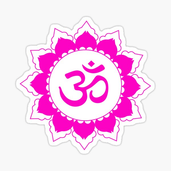 Spiritual Om Symbol Lotus Flower Mandala Sticker