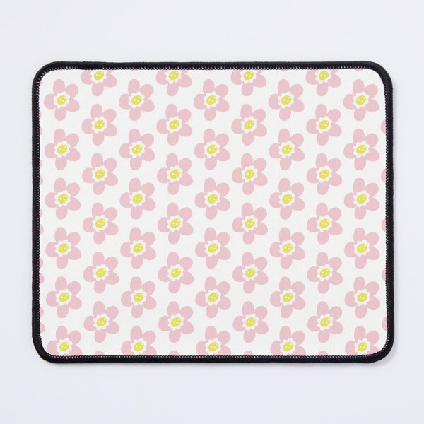 Item preview, Retro Floral Pink & Yellow on White designed and sold by MissyWildflower.
