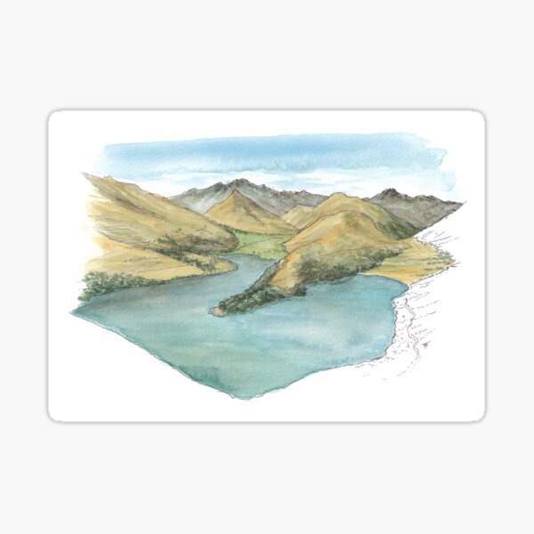 Item preview, Moke Lake - New Zealand Watercolour designed and sold by Tom Napper Design.