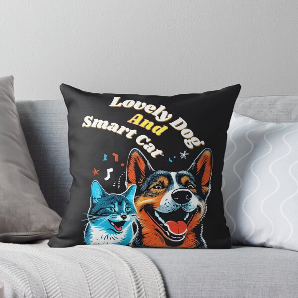 Item preview, Gato inteligente y perro encantador designed and sold by GrafGrap.