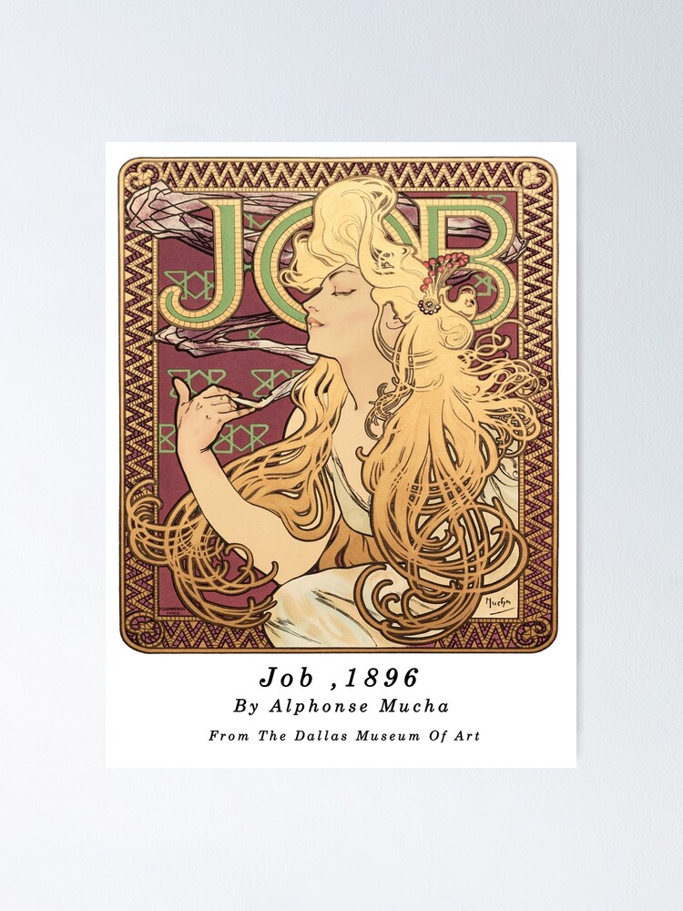 Job by Alphonse Mucha ,Mucha Art Nouveau,Vintage Museum Exhibition