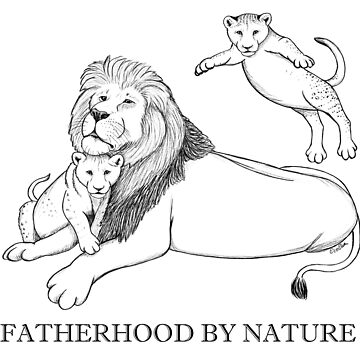 Proud Dad Lion with Cubs Lion Papa for Father's Day T-Shirt