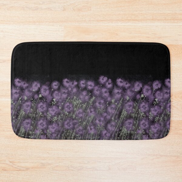 Item preview, Dirty purple flowers with leaves on black background designed and sold by IrinaIkar.