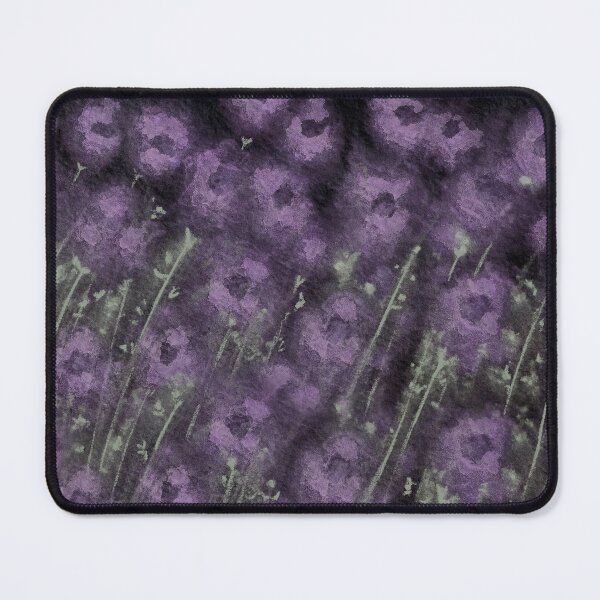 Item preview, Dirty purple flowers with leaves on black background designed and sold by IrinaIkar.