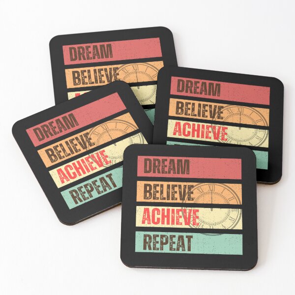 Item preview, Dream Believe Achieve Repeat Retro designed and sold by ZingAndPep.