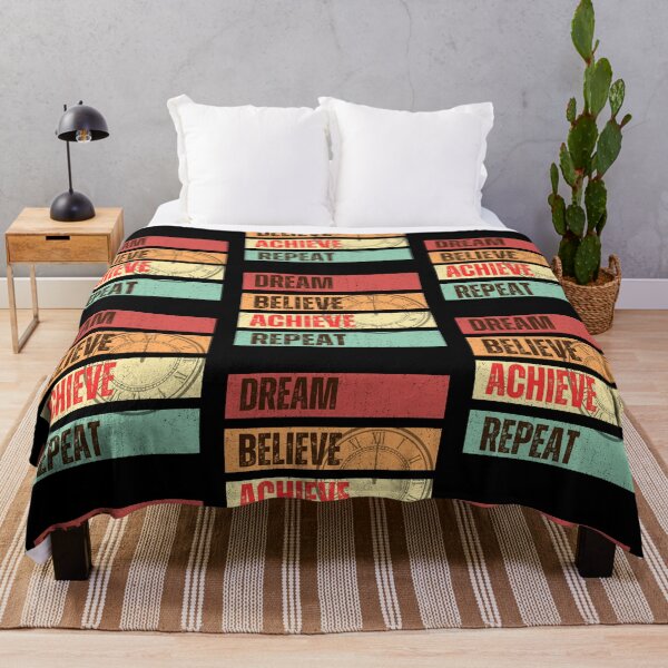 Item preview, Dream Believe Achieve Repeat Retro designed and sold by ZingAndPep.