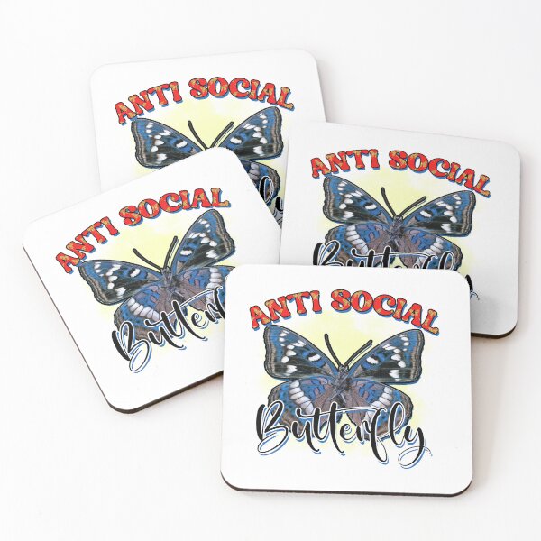 Item preview, Anti-Social Butterfly designed and sold by RosaleesPaperie.