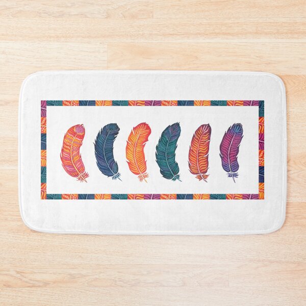 Item preview, colorful feathers in frame designed and sold by Nonna Mynatt.