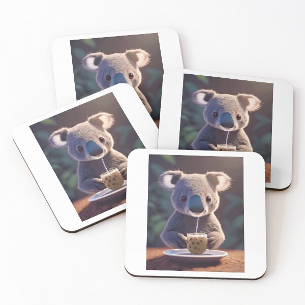 Item preview, Koala with boba bubble tea designed and sold by akwl-design.