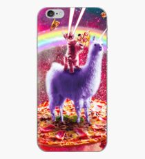 Laser Eyes Outer Space Cat Riding On Llama Unicorn iPhone Case