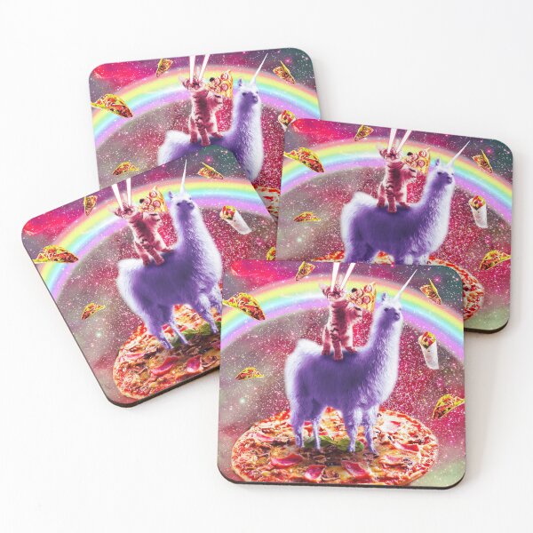 Item preview, Laser Eyes Outer Space Cat Riding On Llama Unicorn designed and sold by SkylerJHill.