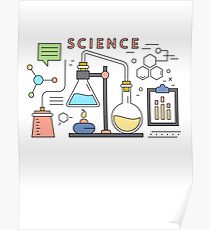 Science Vector Icons Elements Poster