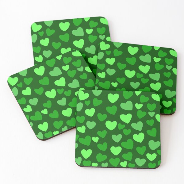 Item preview, Green scattered hearts pattern  designed and sold by charmednight.