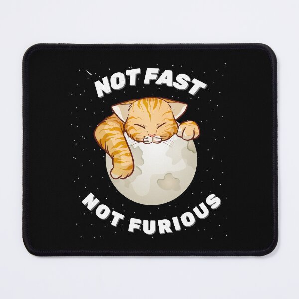 Item preview, Not Fast, Not Furious (Cute cat sleeping on the moon) designed and sold by ZingAndPep.