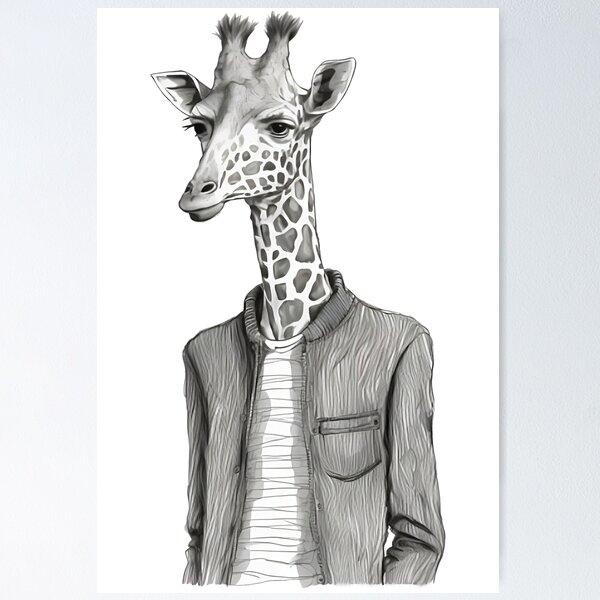 Item preview, Smart Giraffe wear shirt Giraffe Human Style designed and sold by MaxEXP.