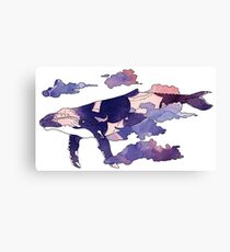 Majestic Purple Sky Whale Canvas Print