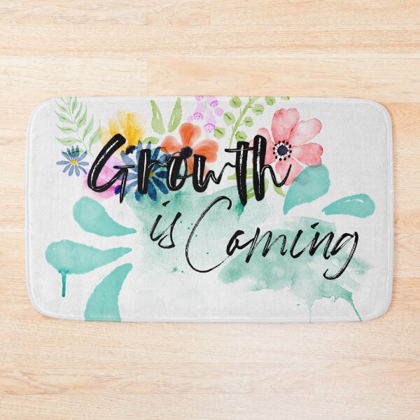 Item preview, Growth is Coming Lettering with Watercolor Flowers designed and sold by Valerie Englehart.
