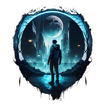 Futuristic City Portal : Through the Looking Glass Graphic | Art Board Print