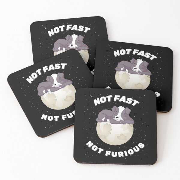 Item preview, Not Fast, Not Furious (Cartoon Puppy Napping on the Moon) designed and sold by ZingAndPep.