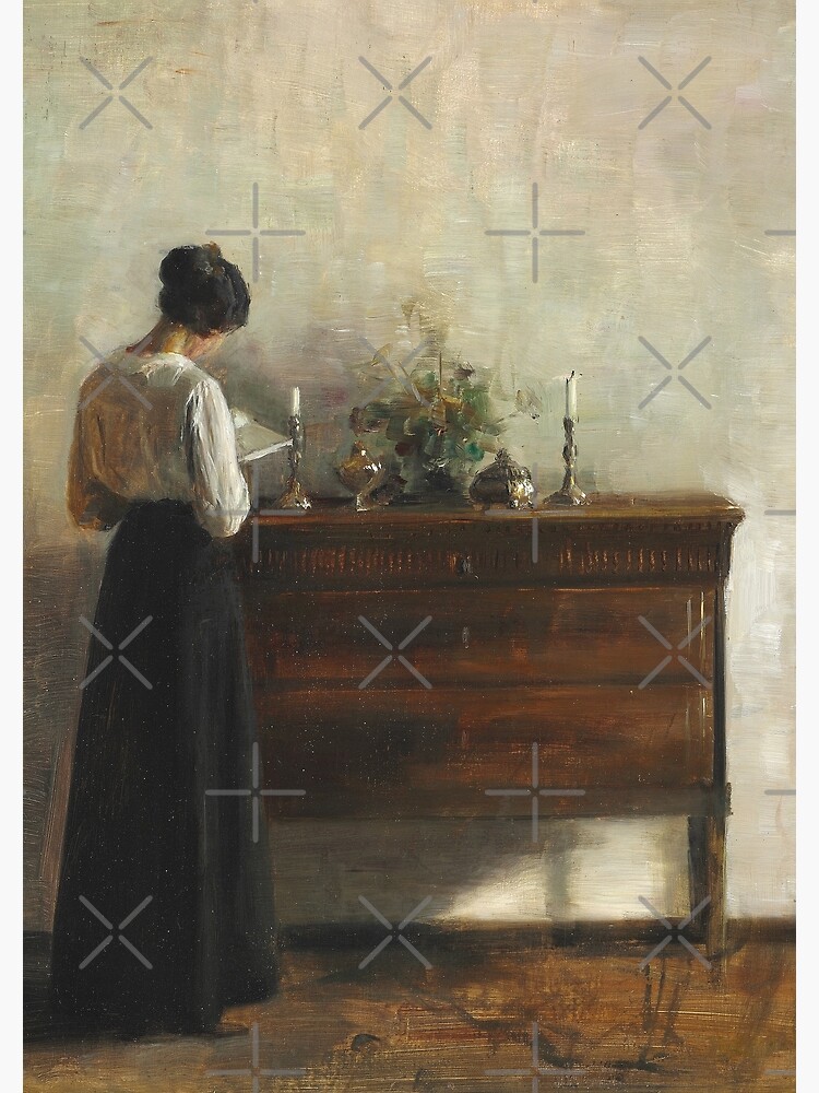 Thumbnail 3 of 3, Poster, Vintage Antique Portrait Woman Reading, Vintage Print Bedroom Wall Decor. designed and sold by stenten.