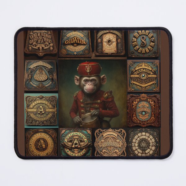 Artikelvorschau, Organ Grinder Monkey und mystische Symbole entworfen und verkauft von ebrawne.