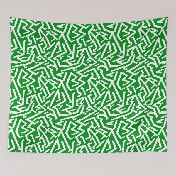 Item preview, Repeat Pattern | Green And White Irregular Maze designed and sold by TMBTM.