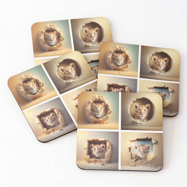 Item preview, Four Lion in square frame 004 [square] designed and sold by jetaiart.