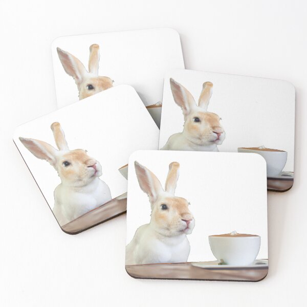Item preview, Rabbit and coffee-Edited AI generated art designed and sold by Frostp.