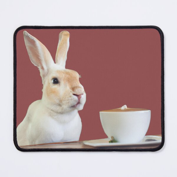 Item preview, Rabbit and coffee-Edited AI generated art designed and sold by Frostp.
