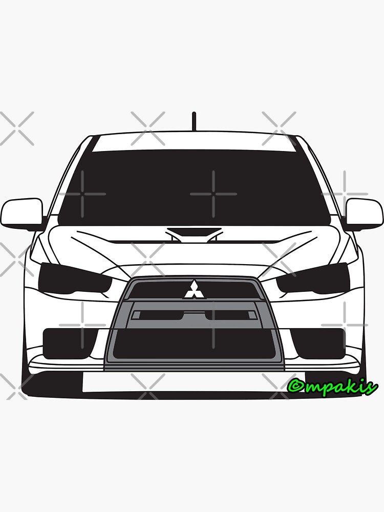 Mitsubishi Lancer Evo X Sticker By Mpakis Redbubble