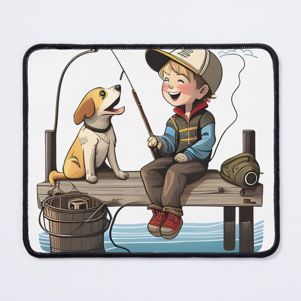 Item preview, fishing with a friend dog designed and sold by DEMONIZATOR.