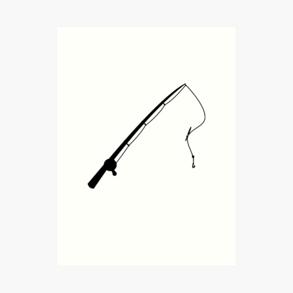 Simple Fishing Pole Silhouette  Art Print for Sale by UptownMatt91