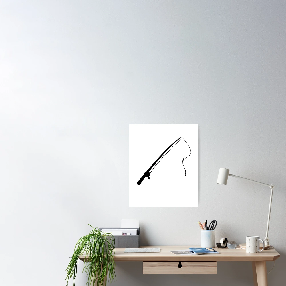 Simple Fishing Pole Silhouette  Poster for Sale by UptownMatt91