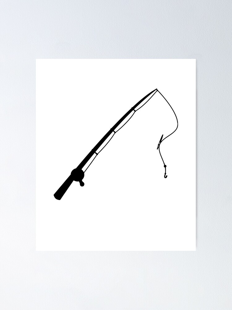 Simple Fishing Pole Silhouette  Poster for Sale by UptownMatt91