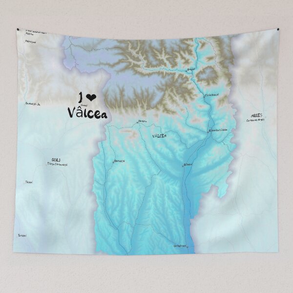 Item preview, Vâlcea County Map, România designed and sold by maptheclouds.