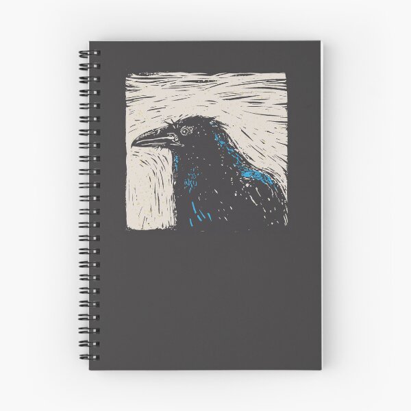 Item preview, Black raven. Crow. Linocut art designed and sold by kazimido.